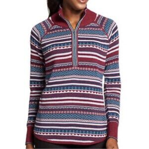 Eddie Bauer Quarter Zip sweater- LG